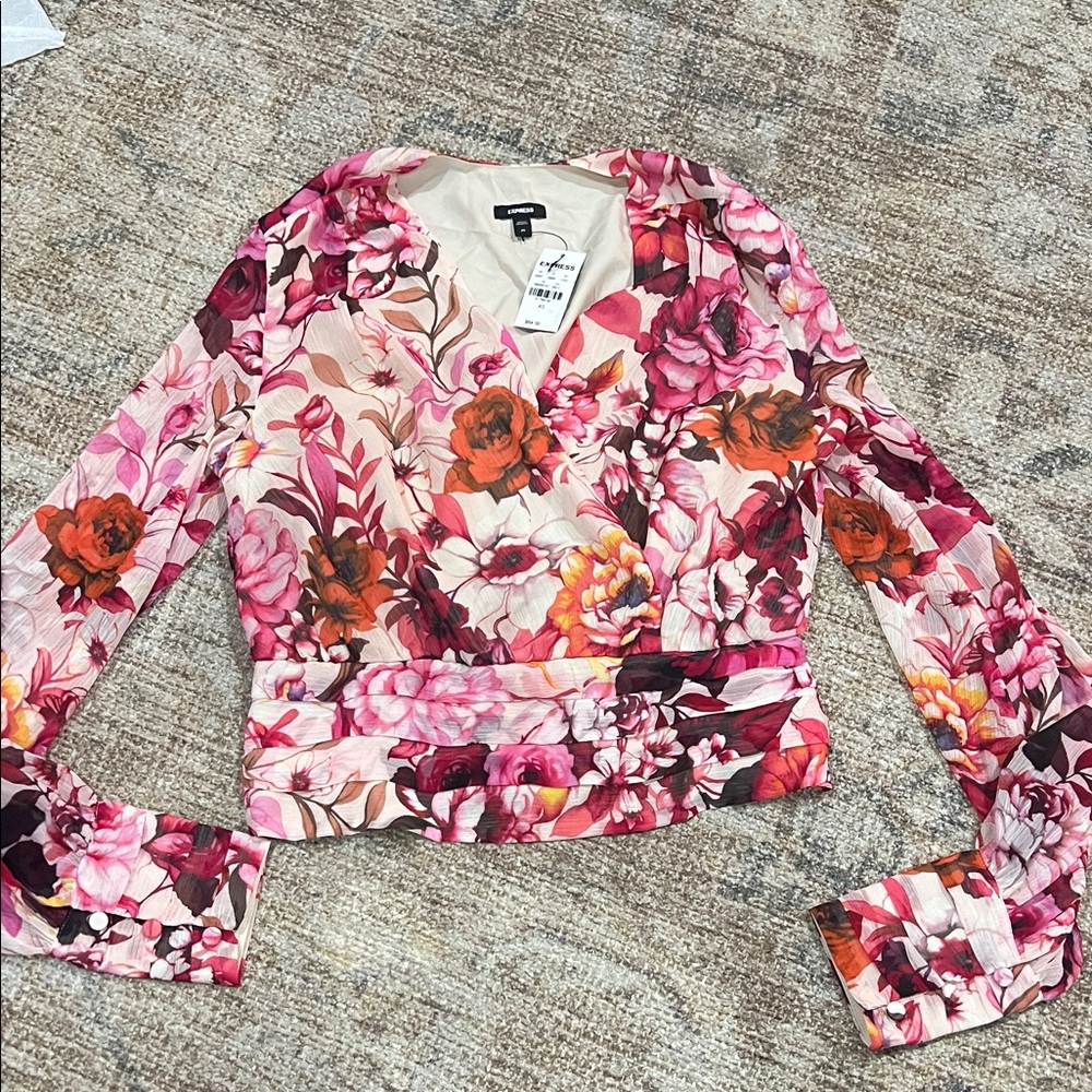 Express Vibrant Floral Blouse